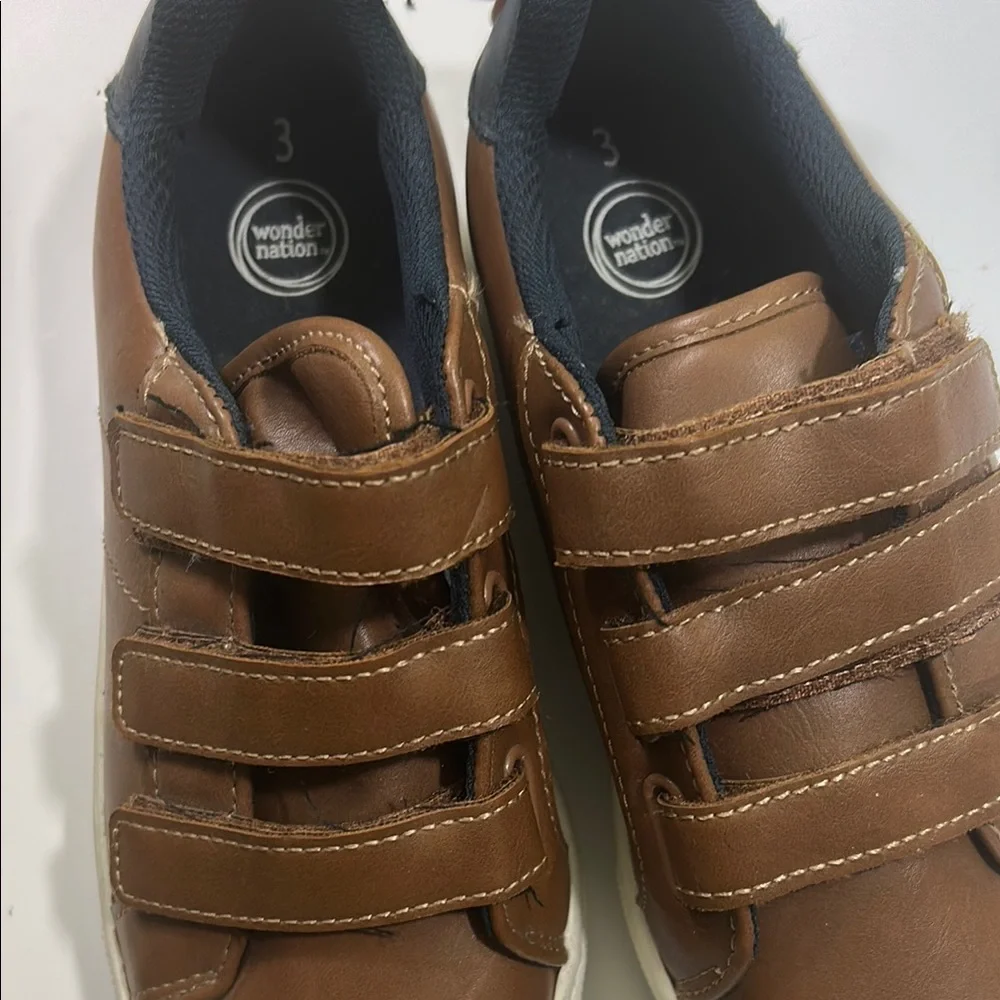 Wonder Nation Brown Sneakers with Velcro Straps